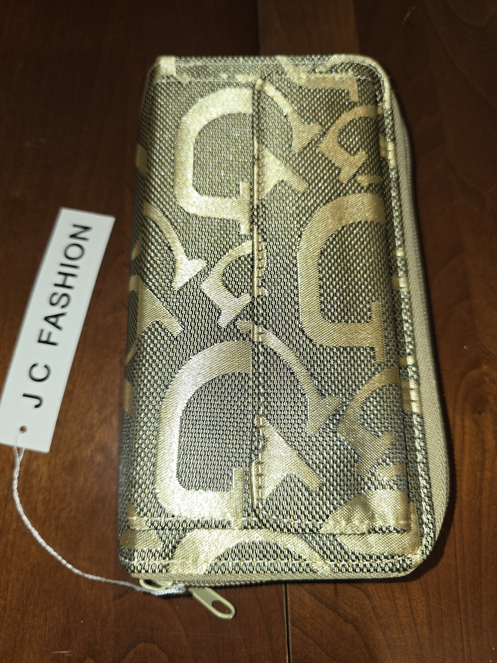 JC Fashion Gold Logo Zip-Around Women's Wallet / Crossbody, New with Tags!